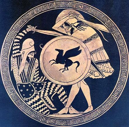 Ancient Greek hoplite at war