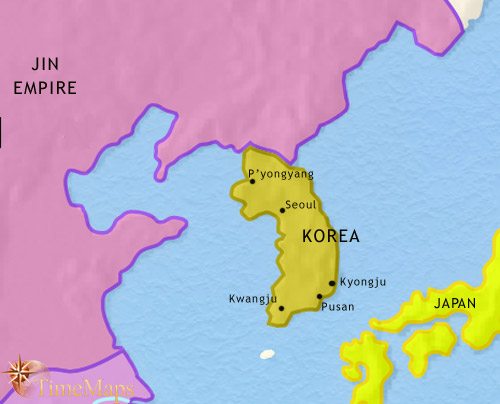 Map of Korea at 1215CE