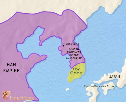 Map of Korea at 30BCE
