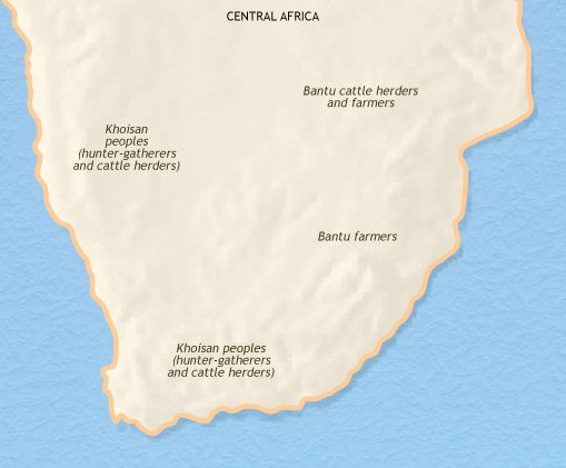 Map of Southern Africa at 1215CE