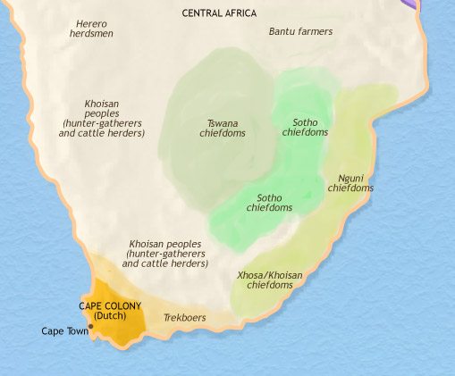 Map of Southern Africa at 1789CE