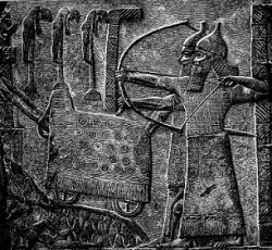 A depiction of King Tiglath Pileser II besieging a town