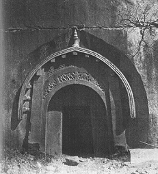 Mauryan architecture in the Barabar Mounts. Grottoe of Lomas Richi. 3rd century BCE.
