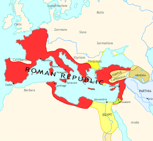 Map of Rise and Fall at 50BCE