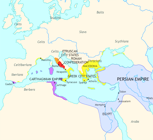 Map of Rise and Fall at 338BCE