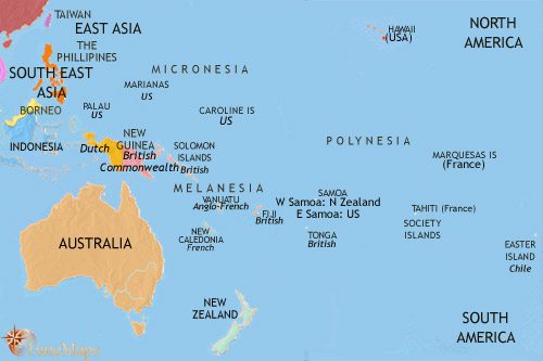 Map of Oceania at 1960CE