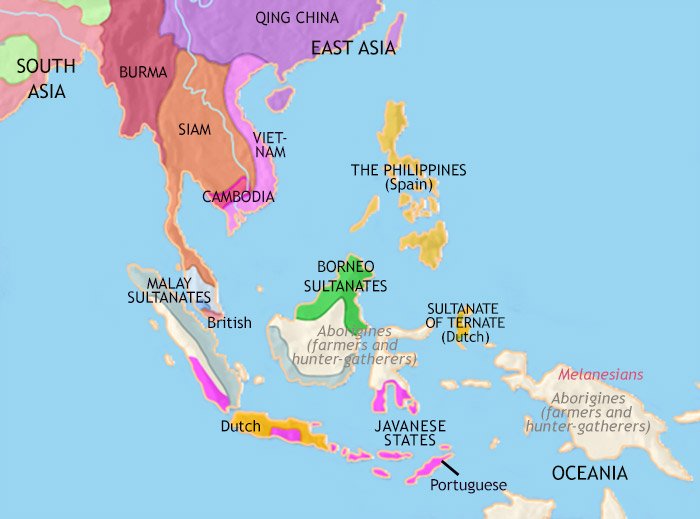 Map of South East Asia at 1837CE