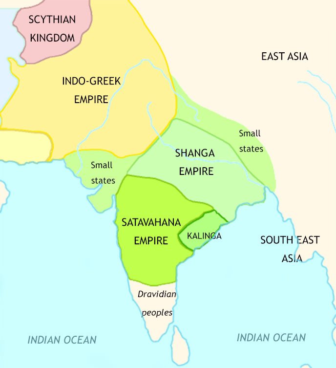 Map of The Classical Age of India at 140BCE