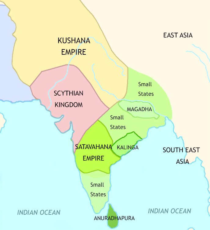 Map of The Classical Age of India at 150CE
