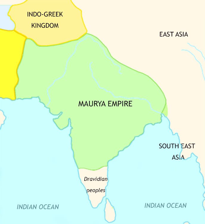 Map of The Classical Age of India at 232BCE