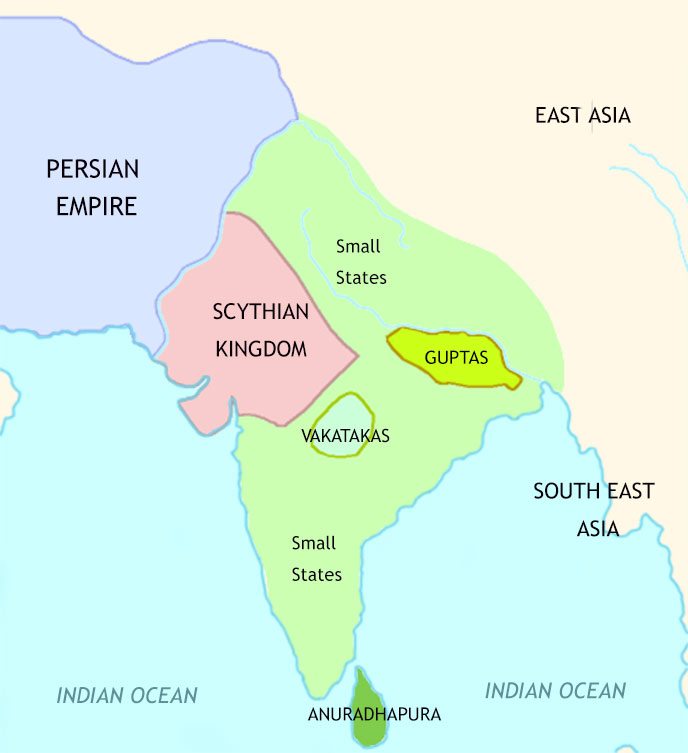 Map of The Classical Age of India at 250CE
