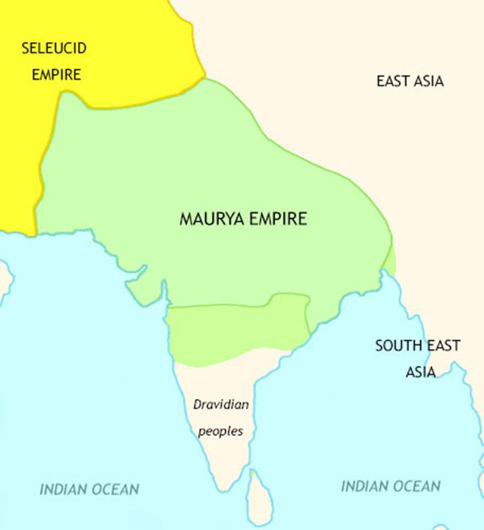 Map of The Classical Age of India at 297BCE
