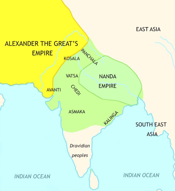 Map of The Classical Age of India at 323BCE