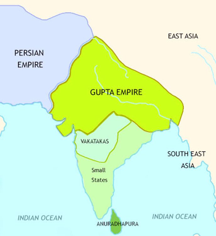 Map of The Classical Age of India at 380CE