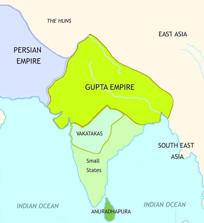 Map of The Classical Age of India at 500CE
