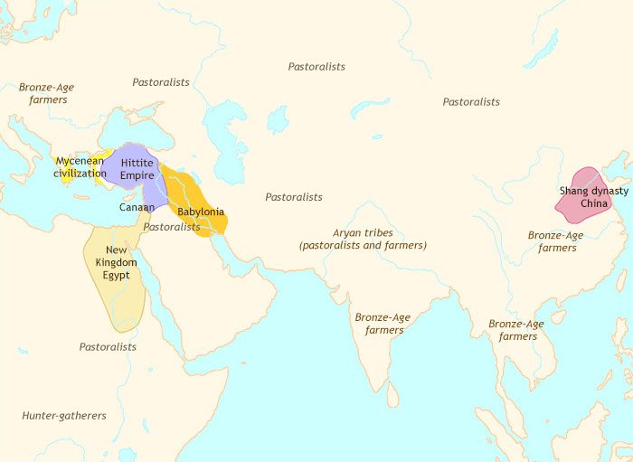 Map of Early Civilization at 1300BCE