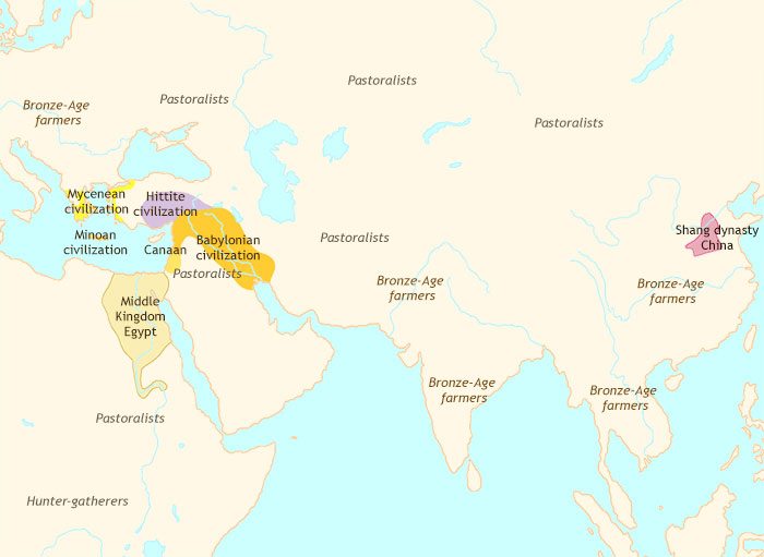 Map of Early Civilization at 1700BCE