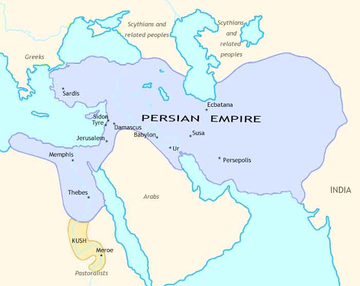 Map of Ancient Middle East at 500BCE