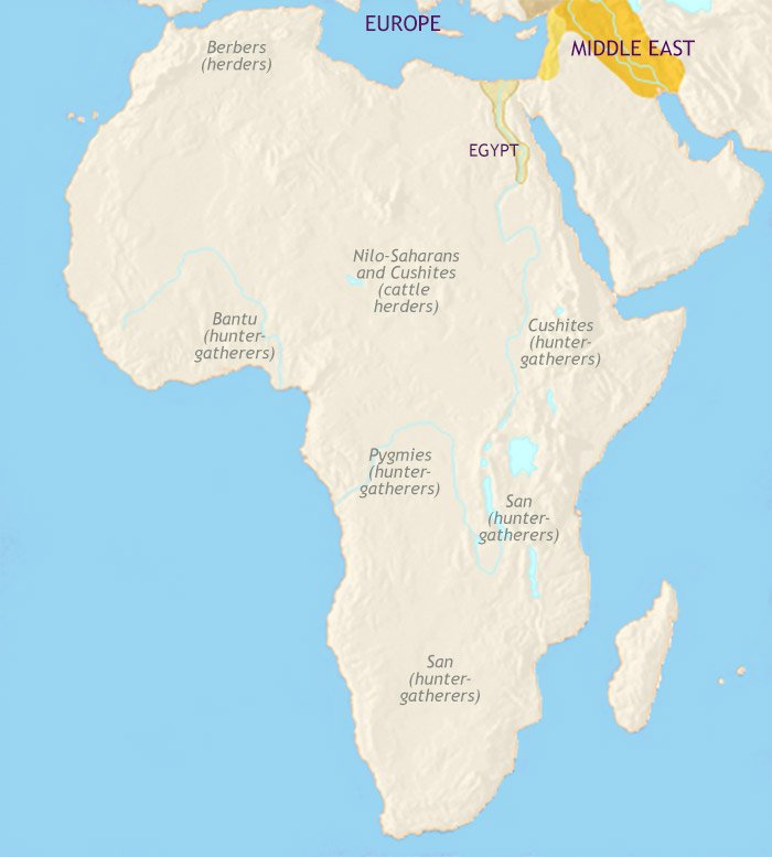 Map of Africa at 2500BCE