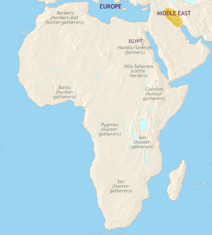 Map of Africa at 3500BCE
