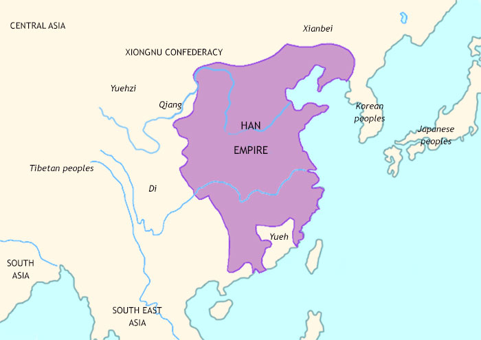 Map of Ancient China at 202BCE