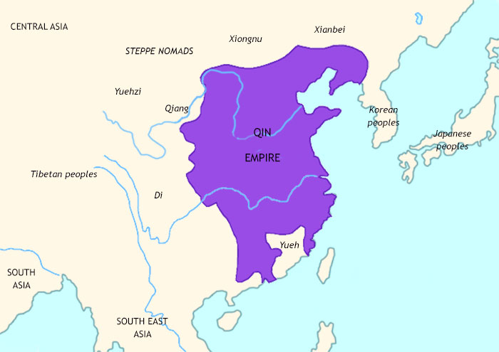 Map of Ancient China at 210BCE