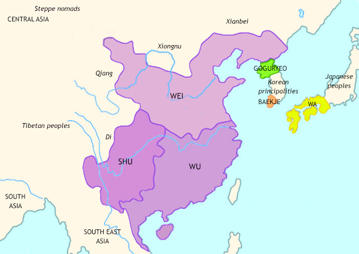 Map of The Classical Age of China at 220CE