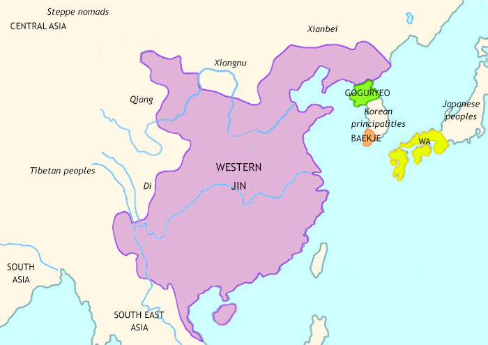 Map of The Classical Age of China at 280CE