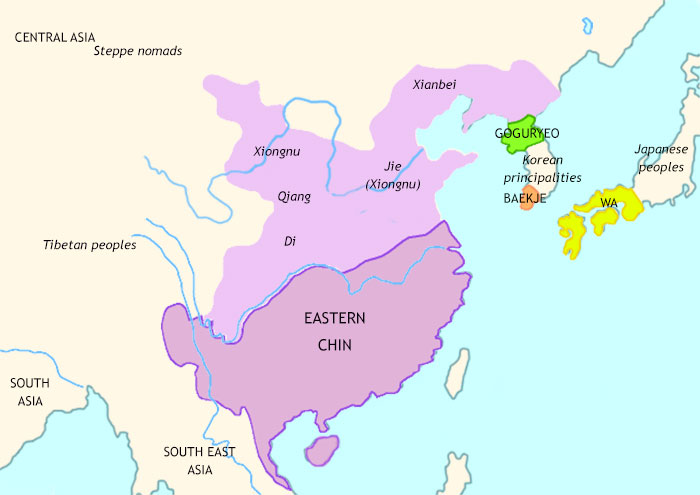 Map of Ancient China at 316CE