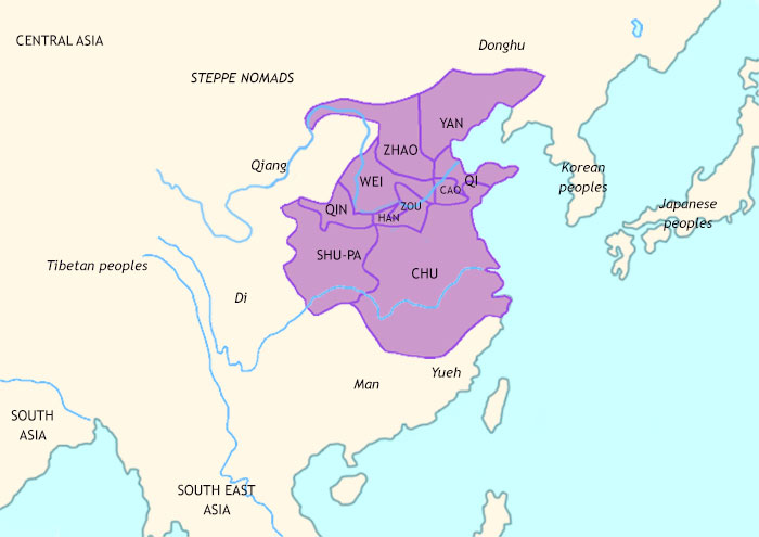 Map of The Classical Age of China at 400BCE