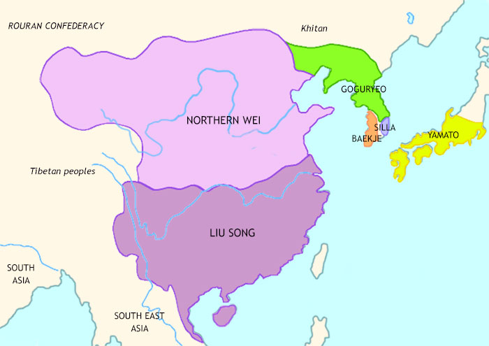 Map of Ancient China at 500CE